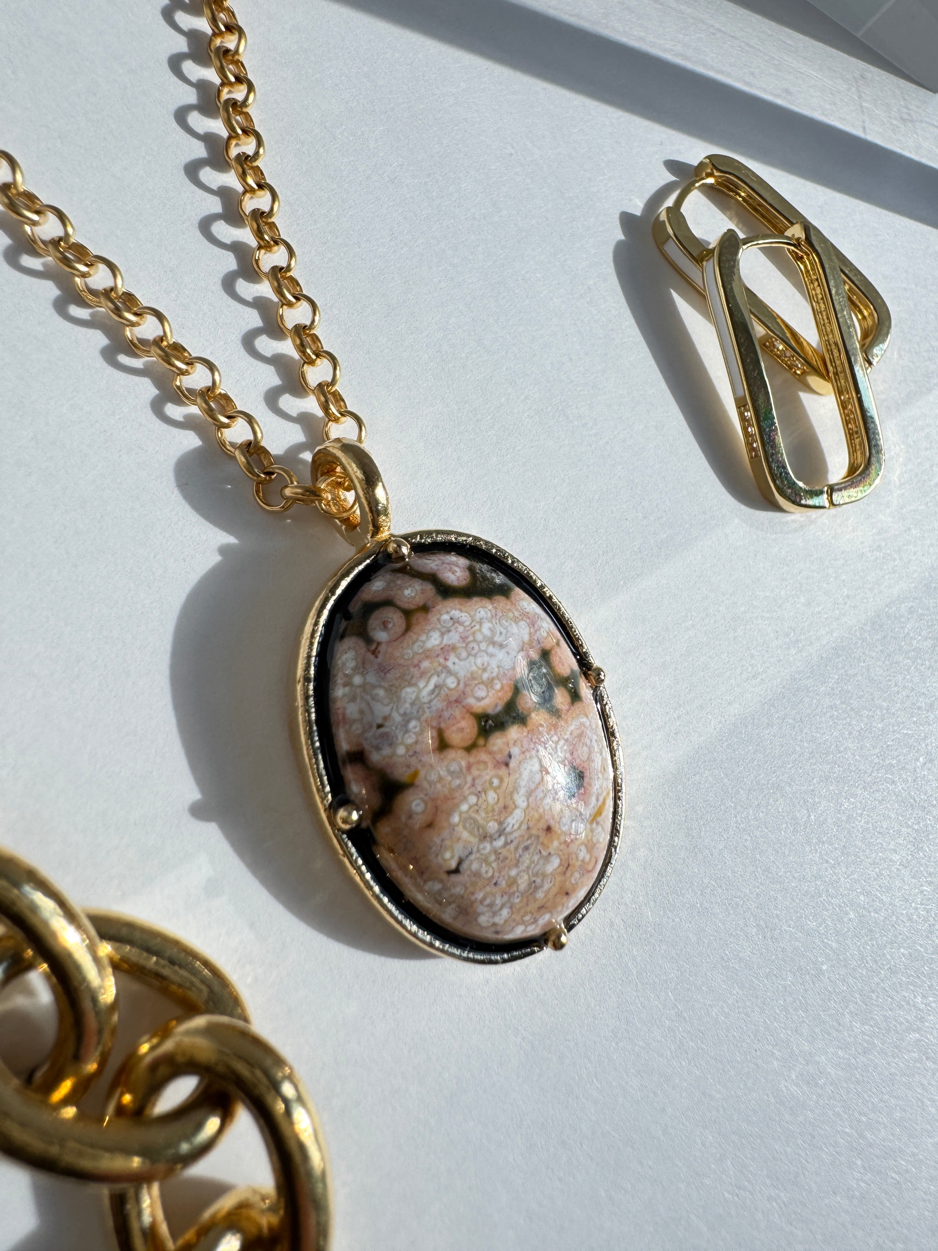 Pink Ocean Jasper selling pendant.